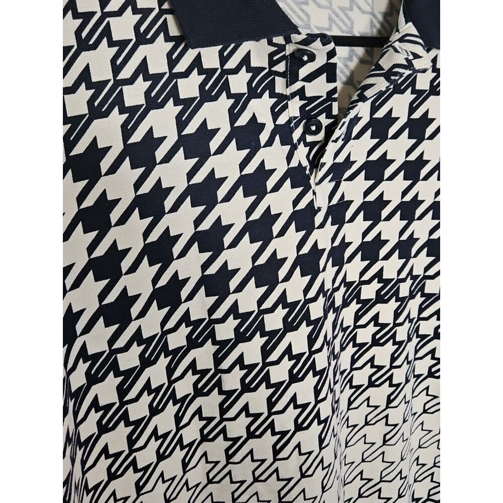 Ted Baker Gaelic Cotton Gradient Houndstooth Print Regular Fit Polo Shirt Size 2 - Picture 4 of 7